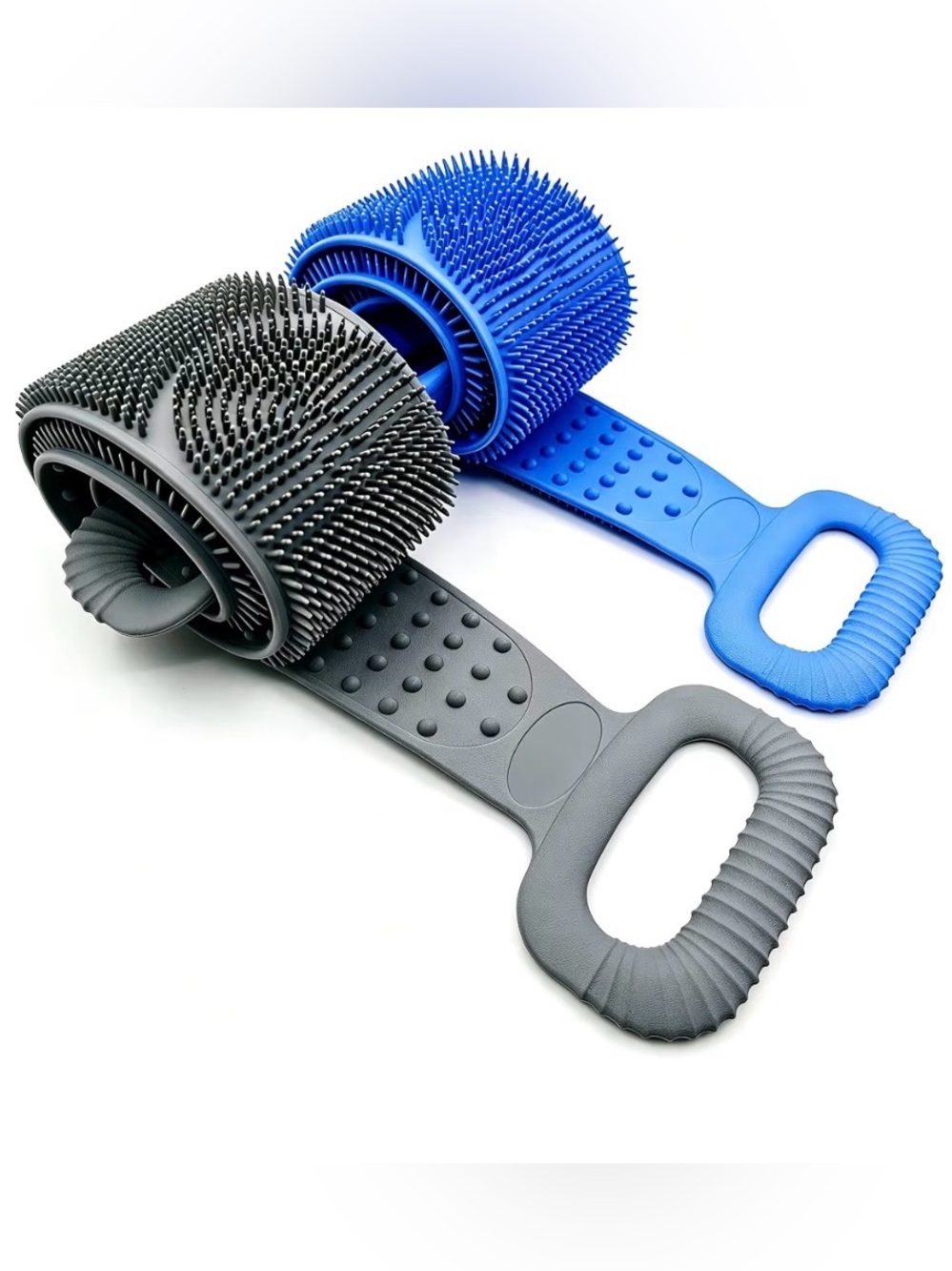 🆕 2 Pack Silicone Back Scrubber, Dual Sided Body Scrubber Shower Bath Men/Women